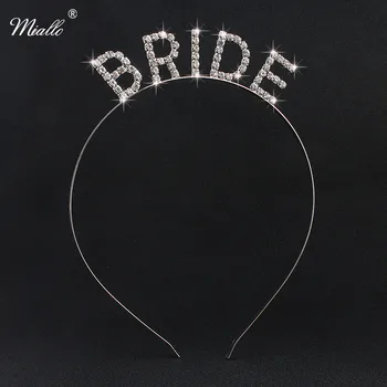 Miallo Fashion Bride Word Hairbands Изключителни Сватбени Аксесоари За Коса Булката Главоболие, Украси За Сватбени Партита Кристални Шапки 1