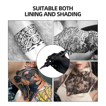 CkeyiN Професионален Комплект За Татуировки-на пишеща Машина В Комплект За Начинаещи Източник на Захранване Завъртане на Дръжката и Касета Игли за Перманентен Грим, Боди арт 2