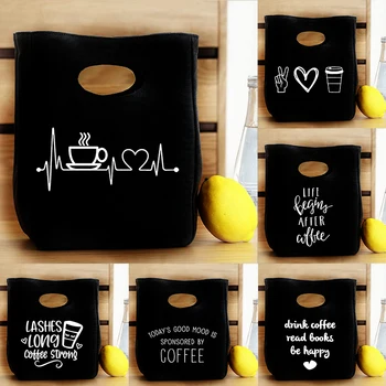 Peace Love Coffee Lifeline Принт Преносима Чанта За Обяд Новата Термоизолированная Скоростна Лотария Чанта-Хладилник Чанта За Bento Чанти За Съхранение На Храни 1
