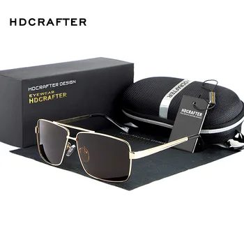 HDCRAFTER Мъжки Слънчеви Очила Polarized Големи Слънчеви Очила В Метални Рамки, Очила За Мъже, Луксозни Маркови Дизайнерски Огледални Очила, Мъжки 1