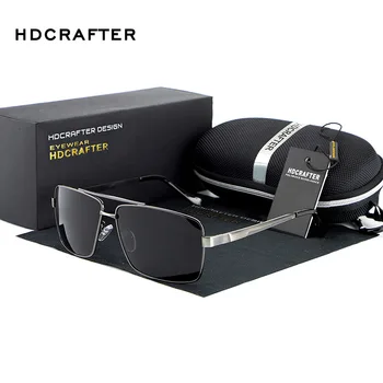 HDCRAFTER Мъжки Слънчеви Очила Polarized Големи Слънчеви Очила В Метални Рамки, Очила За Мъже, Луксозни Маркови Дизайнерски Огледални Очила, Мъжки 2