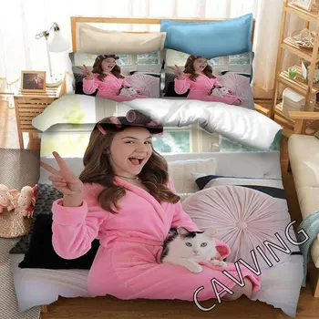 Piper Rockelle Комплект спално бельо с 3D принтом, олекотена завивка и калъфка за възглавница, одеяло, стеганое одеало (Размери САЩ/ЕС/AU) 2