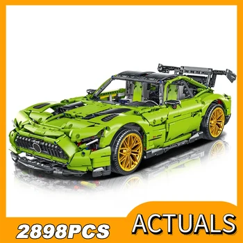 2898 БР. Високотехнологичен MOC 1:8 Зелена AMGED Супер Състезателна Кола Модел Строителни Тухли, Блокове Играчки Детски Коледни Подаръци 42115 20001 1