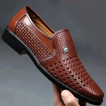 мъжки бели модела обувки, мъжки италиански обувки, прическа от естествена кожа, Отворете официалната обувки, мъжки класически zapatos ал hombre 635 2