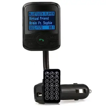 Bluetooth FM трансмитер Хендсфри комплект за Кола Радио MP3 Аудио Адаптер Включва слотове за USB и SD карти, 3.5mm аудио жак 1