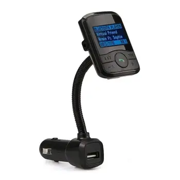 Bluetooth FM трансмитер Хендсфри комплект за Кола Радио MP3 Аудио Адаптер Включва слотове за USB и SD карти, 3.5mm аудио жак 2