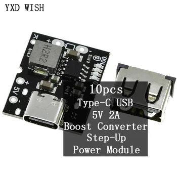 10 бр. Тип-C, USB 5v 2A в повишаващ Преобразувател Нагоре Модул Захранване литиево-йонна Батерия Такса Защита от Презареждане Светодиоден Дисплей USB САМ Kit 1