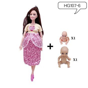 Гореща Разпродажба 11,5 Инча(а)А) една Бременна Мама Кукла Има 2 бр. на Дете в Корема с 1 бр. Дрехи Развиване на Кукла Момиче Играчка за Барби Подарък 2