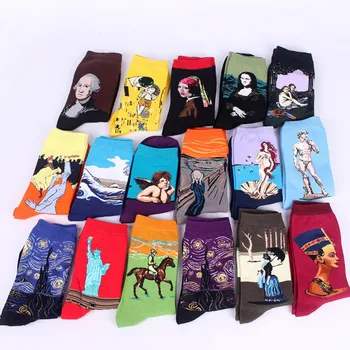 Чорапи Звездна нощ Есенни и зимни Ретро Дамски Чорапи Индивидуалното Изкуство на картини на Ван Гог Световно Известни Картини на Мъжки Чорапи 2