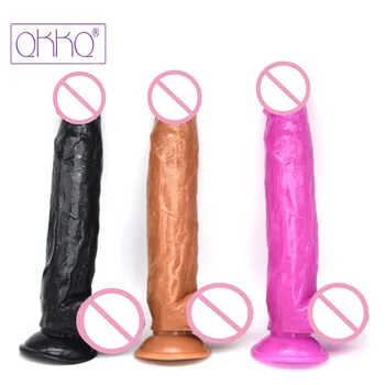 QKKQ 30.5X5.5cm Big Realistic Dildo Suction Cup Dildo Dick мастурбатор Imitator фалос за жени Masturbation Sex Toys Sex Shop 1
