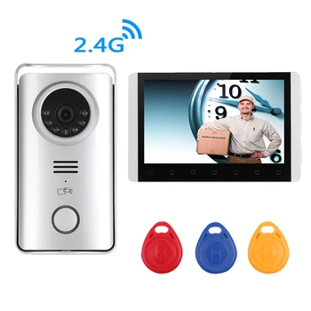 SYSD 7-инчов Безжичен Монитор Видеофон Апартаментен Домофон, звънчева Камера RFID, за да проверите За Безопасност на Работното Място 1