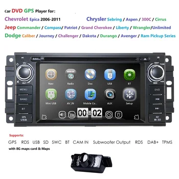 Hizpo Кола Стерео GPS DVD Плейър за Dodge Ram Challenger Jeep Wrangler JK Главното Устройство Един Din 6,2 