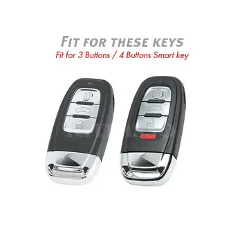 Рафтинг + TPU Калъф За Ключове на Автомобила Пълно Покритие на Черупката Ключодържател За Audi A1 A3 A4 A5 A6 A7 A8 Q3 Q5 Q7 S4 S5 S6 S7 S8 R8 TT Протектор Аксесоари 2