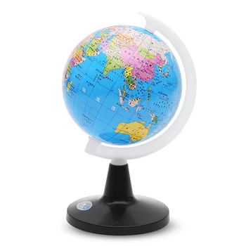 Малък глобус на света със стойка на Географската карта на Развитие на играчка за деца Глобус с надписи континенти, държави, столици 1