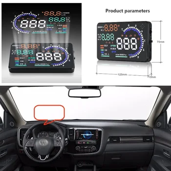 Авто HUD-Head Up Дисплей За Mitsubishi Outlander/Montero/Lancer Аксесоари за Безопасно Шофиране Екран за Проектор, Отразяващи Предното Стъкло 1