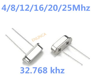10 бр. HC49S 4 Mhz 8 Mhz 12 Mhz 16 Mhz, 20 Mhz 25 Mhz 32,786 khz и 8000 М DIP кварцов резонатор Кварцов генератор HC-49S 16 Ч 25 м, 12 М 20 М 1