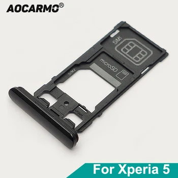 Aocarmo За Sony Xperia 5/X5/J8210 J9210 Една Тава С Две SIM-Карти Слот за Памет microSD Държач За Карти Четец на Замяна 1