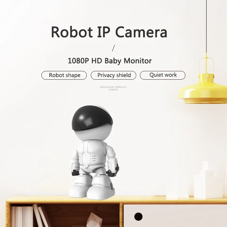 1080P Робот IP Камера за Сигурност на 360 ° WiFi Безжична 2 Мегапикселова Камера за Видеонаблюдение Умен Дом за Видеонаблюдение на P2P Детски Монитор Изображение 1