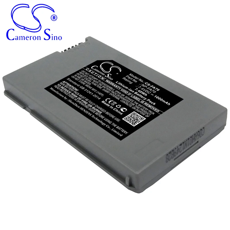 CameronSino Батерия за Sony DCR-HC90ES DCR-HC90 DCR-HC90E DCR-PC1000S DCR-DVD7 е подходящ за цифрови фотоапарати Sony NP-FA70 Батерии 7,40 В Изображение 1