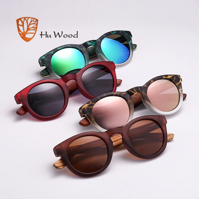 HU WOOD Модни Овални Слънчеви Очила С Поляризирани Лещи, Шарени Очила В Дървена Рамка, Дамски Розови Очила, Мъжки Прозрачни GR8006 Изображение 1