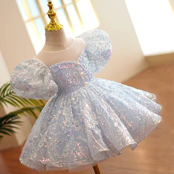 Бебешка рокля-бутик 2022, детско парти за момичета, рокля пакетче принцеса с пайети, бебешка рокля-пакет за 1-ви рожден Ден, детски дрехи 2