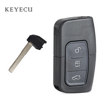 Keyecu Нов Умно дистанционно на Ключа за Носене с 3 Бутона за Ford Focus, Mondeo, Galaxy и S-Max, C-Max, Kuga 2005 2006 2007 2008 2009 2010 1
