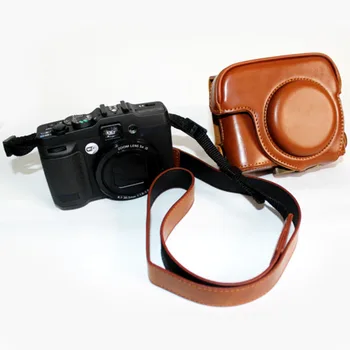 Кожен калъф за фотоапарат чанта с Каишка за Canon POWERSHOT G15 G16 2
