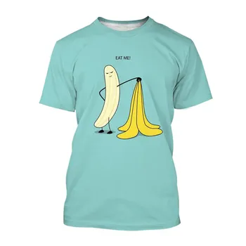 Летните Забавни тениски с изображение на банан, Нови 3D Модерен Мъжки Ежедневни Ризи С Интересни Принтом, Върхове от Полиестер С Кръгло деколте И Къс Ръкав 1