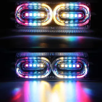 DRL ефекта на светлинни Стоп-Сигнал на Мотоциклет RGB Led Светкавица Стоп-Сигнал поток RGB цветен LED табела опашката Цветни предупредителен дневна светлина 2