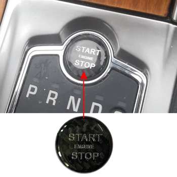 За Jaguar XF 2012-2015 Лъскава Черна Бутон за Стартиране на Автомобила От Въглеродни влакна, Тампон на Запалване, Стикери за Ремонт, Довършителни работи, 1 бр. 1