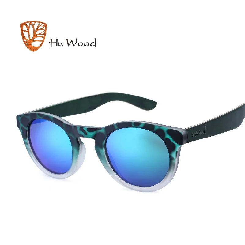 HU WOOD Модни Овални Слънчеви Очила С Поляризирани Лещи, Шарени Очила В Дървена Рамка, Дамски Розови Очила, Мъжки Прозрачни GR8006 Изображение 2