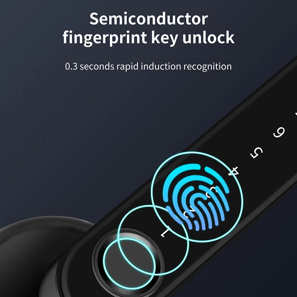 Електрическа брава с пръстов отпечатък, Smart Bluetooth-съвместими Заключване с дръжка с парола, приложение за отключване без ключ, Работи за iOS/Android Изображение 2