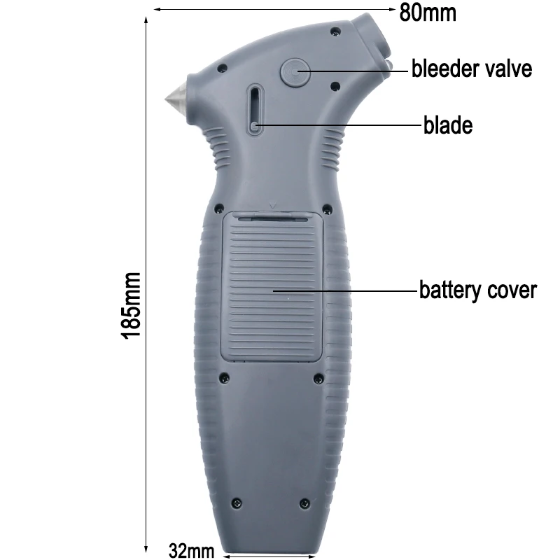 Измервателен инструмент защитен чук с подсветка катер и осем в един цифров датчик за налягането в гумите сензор за налягане в гумите Изображение 2