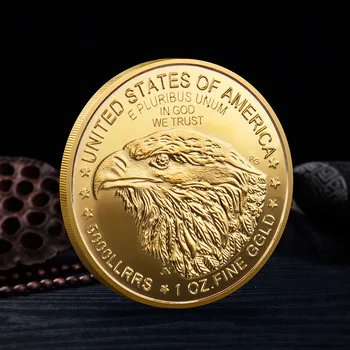 Монети на САЩ Белоглав Орел Сувенири и Подаръци Позлатена Статуя на Свободата Украса за Дома Колекция Възпоменателна Монета 1