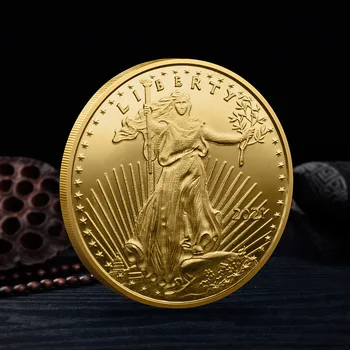 Монети на САЩ Белоглав Орел Сувенири и Подаръци Позлатена Статуя на Свободата Украса за Дома Колекция Възпоменателна Монета 2