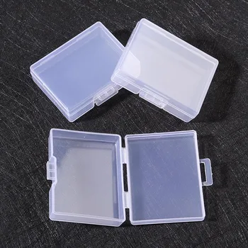 Мини-Прозрачна, Пластмасова Кутия за съхранение на Външно размер 5,5x4,2x1,6 см Контейнери с капак Празни кутии, Панти за различни малки предмети 1