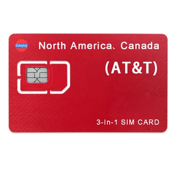 AT & T Предплатена SIM-карта за САЩ, Америка, Канада, Мексико, Международен СИМ-карта в роуминг, ATT LTE 4G wifi игрите без лимит на SIM-карта за пренос на данни 1