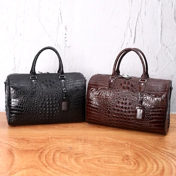 2020 нова пътна чанта от крокодилска кожа, мъжка ръчна чанта с голям капацитет, женствена чанта за пазаруване, бизнес спортна чанта 1