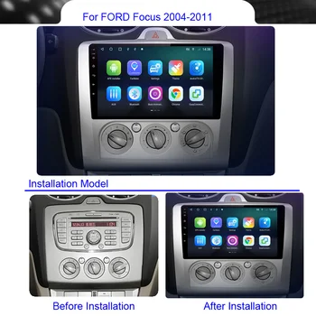 Пътен Android Авто Радио Мултимедия Carplay За Ford Focus Exi MT AT Mk2 Mk3 2004-2009 2010 2011 4G Wifi DVD GPS 2 din стерео 2