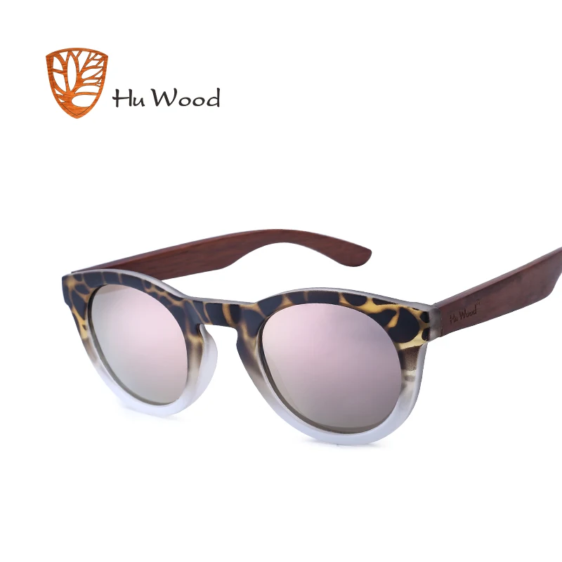 HU WOOD Модни Овални Слънчеви Очила С Поляризирани Лещи, Шарени Очила В Дървена Рамка, Дамски Розови Очила, Мъжки Прозрачни GR8006 Изображение 3