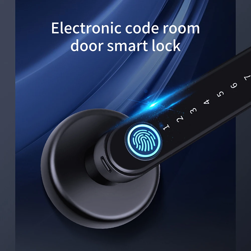 Електрическа брава с пръстов отпечатък, Smart Bluetooth-съвместими Заключване с дръжка с парола, приложение за отключване без ключ, Работи за iOS/Android Изображение 3