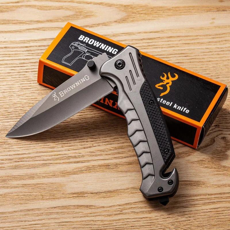 Сив Черен Висока Твърдост EDC Открит Преносим Малък Сгъваем Нож желание за самозащита Къмпинг Походный Нож Инструменти За Разбиване на Прозорци Изображение 3