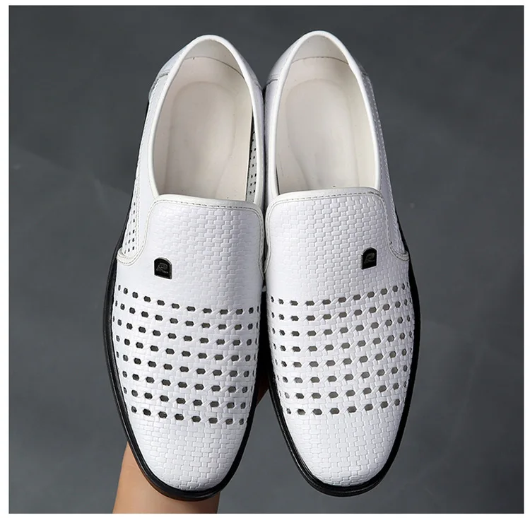 мъжки бели модела обувки, мъжки италиански обувки, прическа от естествена кожа, Отворете официалната обувки, мъжки класически zapatos ал hombre 635 Изображение 3
