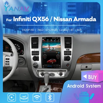 Автомобилен Радиоприемник За Infiniti QX56 и Nissan Armada 2009-2010 Android Плейър GPS Навигация HD Сензорен Екран Tesla Мултимедия Carplay 1