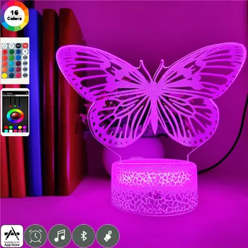 Красива Пеперуда Животно лека нощ за най-Малките Деца за Декорация на Детска Спални Визия 3d Лампа Настолна Лампа най-Добрите Коледни Подаръци Играчки 2