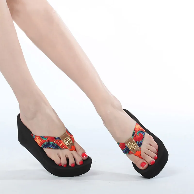 Boree/Дамски обувки, лято 2020, Плажни сандали в бохемски стил, чехли На танкетке и платформа, Чехли, Улични Чехли, sapatos das mulheres Изображение 4