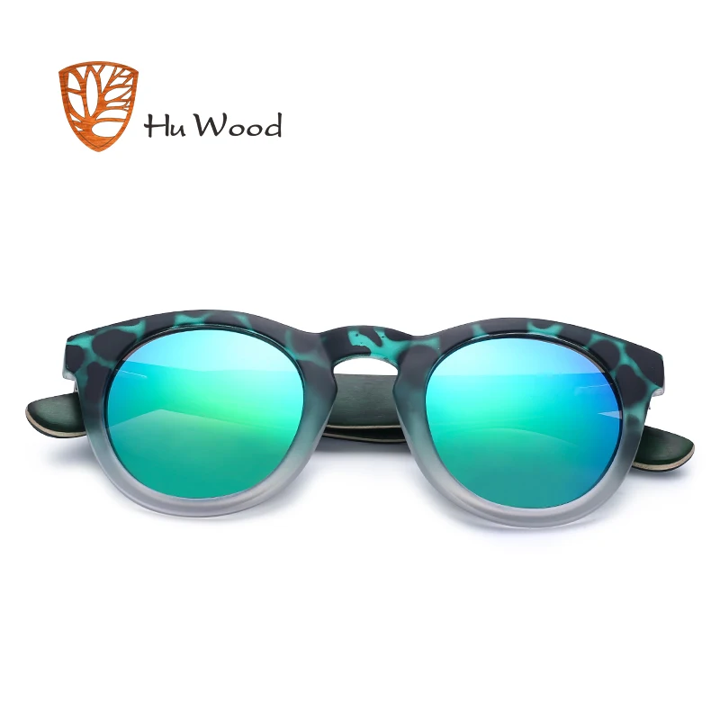 HU WOOD Модни Овални Слънчеви Очила С Поляризирани Лещи, Шарени Очила В Дървена Рамка, Дамски Розови Очила, Мъжки Прозрачни GR8006 Изображение 4