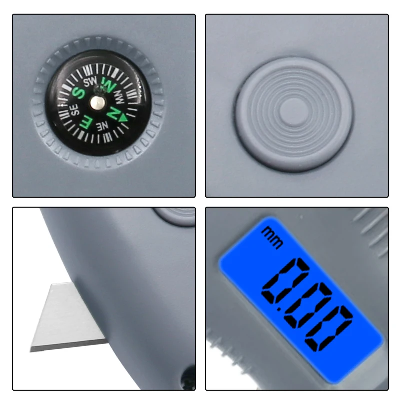 Измервателен инструмент защитен чук с подсветка катер и осем в един цифров датчик за налягането в гумите сензор за налягане в гумите Изображение 4