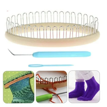 Комплект за Тъкачна машина за Плетене на Чорапи с плетене на една Кука и Игла, Аксесоари за домашно Плетиво, Шапка, Ръкав, Тъкане на Иглата, на Жени за Плетене на една Кука 1
