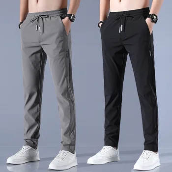 2022 Мъжки Панталони Пролет Лято Нови Тънки Зелени Обикновена Модни Джобни Апликация Пълна Дължина На Ежедневните Си Работни Панталони Pantalon 1